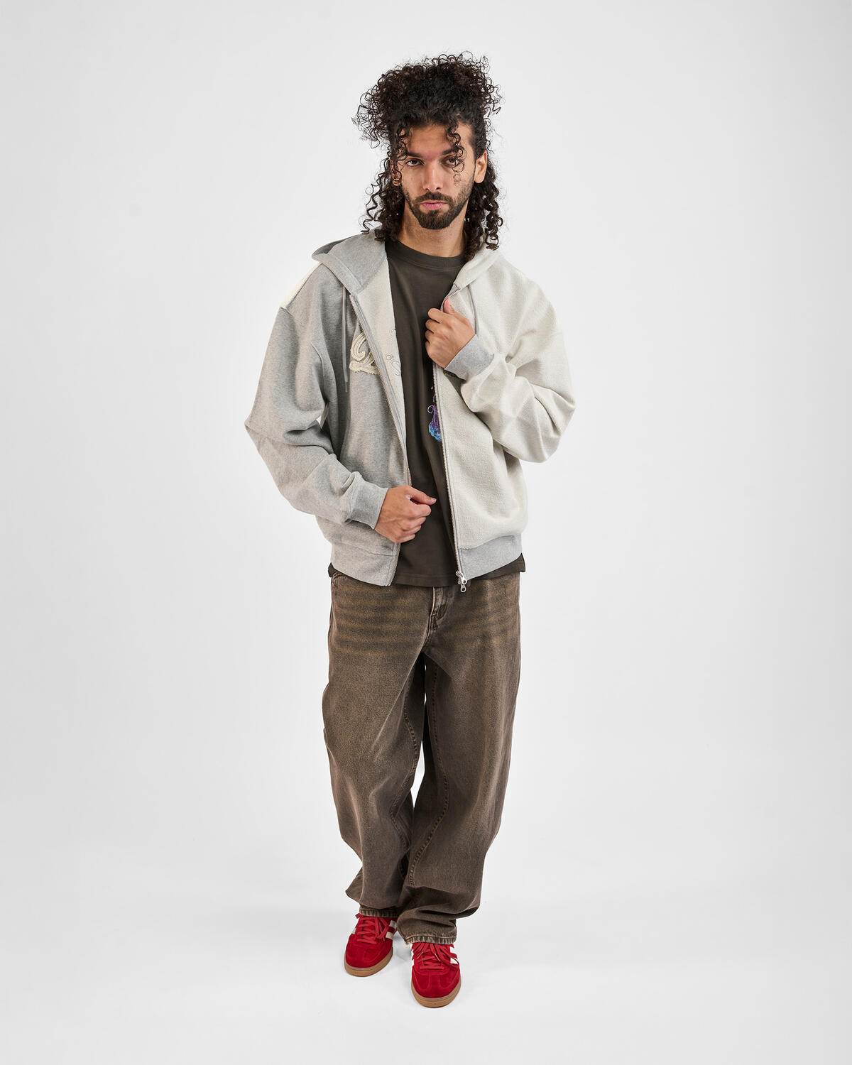 Dime Reverse French Terry Zip Hoodie | DIMEFA259GRY | AFEW STORE